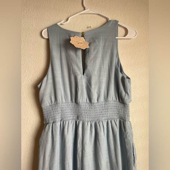 Chic Light Blue Sleeveless Jumpsuit wide leg size L - Picture 3 of 7